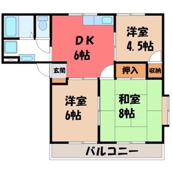 宇都宮駅 バス20分  川田入口下車：停歩8分 2階の物件間取画像